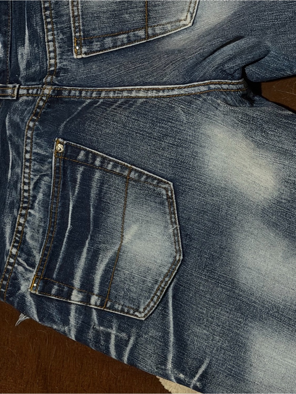 Distressed Dark Blue Men's Denim House Shorts - Picture 9 of 13